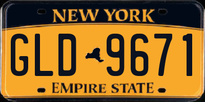 NY license plate GLD9671