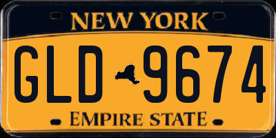 NY license plate GLD9674
