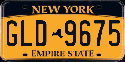NY license plate GLD9675
