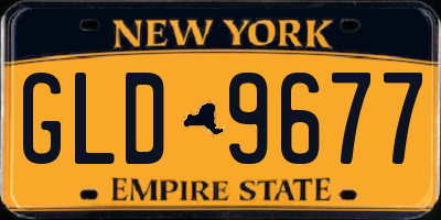 NY license plate GLD9677