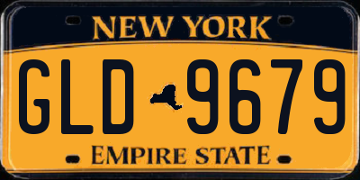 NY license plate GLD9679