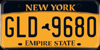 NY license plate GLD9680