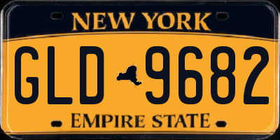 NY license plate GLD9682