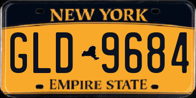NY license plate GLD9684