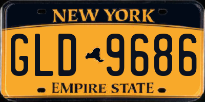 NY license plate GLD9686