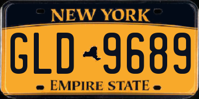 NY license plate GLD9689