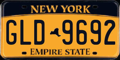 NY license plate GLD9692