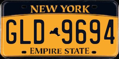 NY license plate GLD9694