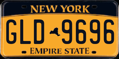 NY license plate GLD9696