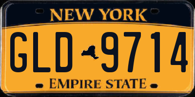 NY license plate GLD9714