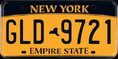 NY license plate GLD9721