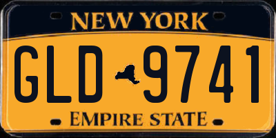 NY license plate GLD9741