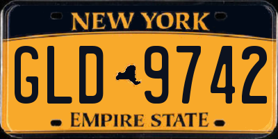 NY license plate GLD9742