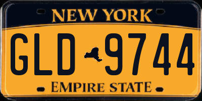 NY license plate GLD9744