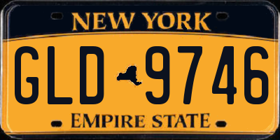 NY license plate GLD9746