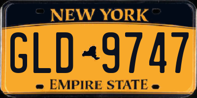 NY license plate GLD9747