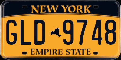 NY license plate GLD9748