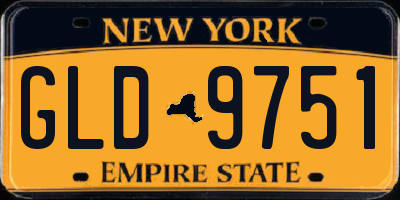 NY license plate GLD9751
