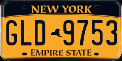 NY license plate GLD9753