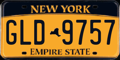 NY license plate GLD9757