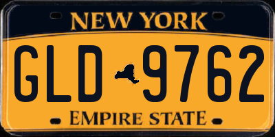 NY license plate GLD9762