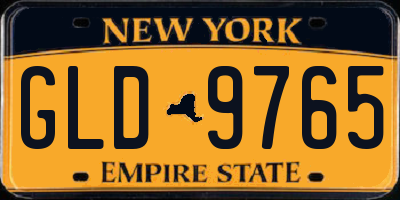 NY license plate GLD9765