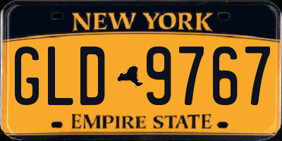 NY license plate GLD9767