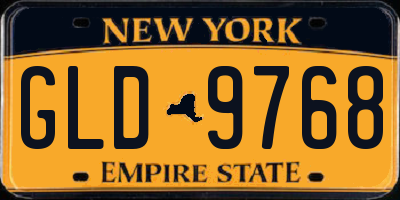 NY license plate GLD9768
