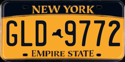 NY license plate GLD9772