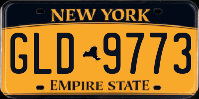 NY license plate GLD9773