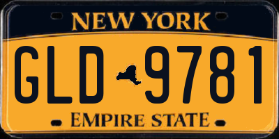 NY license plate GLD9781