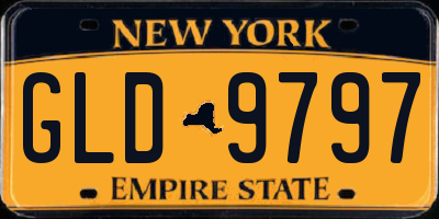 NY license plate GLD9797