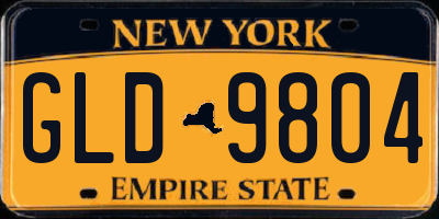 NY license plate GLD9804