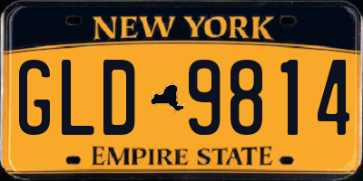 NY license plate GLD9814