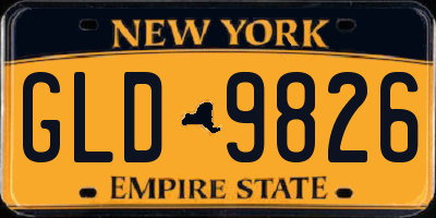 NY license plate GLD9826