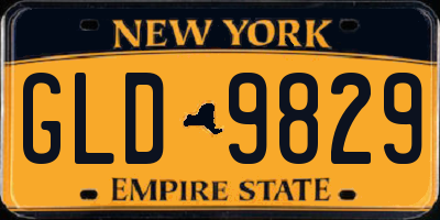 NY license plate GLD9829