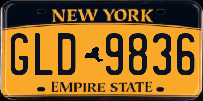NY license plate GLD9836