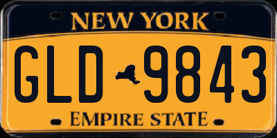 NY license plate GLD9843