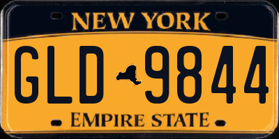 NY license plate GLD9844