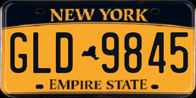 NY license plate GLD9845