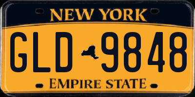 NY license plate GLD9848