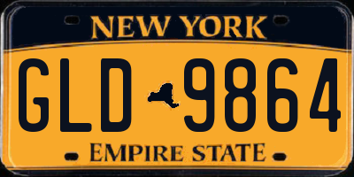NY license plate GLD9864