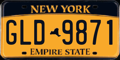 NY license plate GLD9871