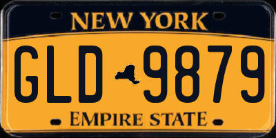 NY license plate GLD9879