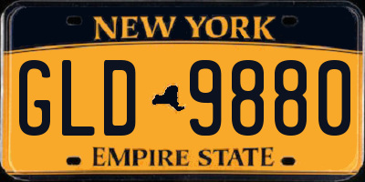 NY license plate GLD9880