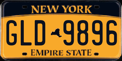 NY license plate GLD9896