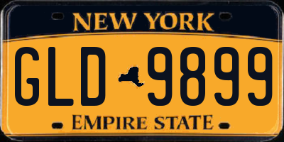 NY license plate GLD9899