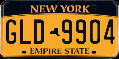 NY license plate GLD9904