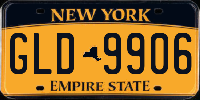 NY license plate GLD9906