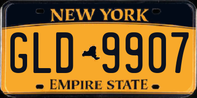 NY license plate GLD9907